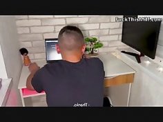 Sexual experience between stepmom and stepson happened when her hand got stuck in the couch